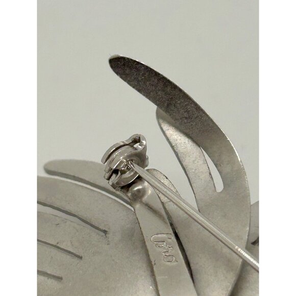 Vintage Coro Brooch Silver-Tone Abstract Starburst Pin Mid-Century Sculptural - Picture 8 of 15